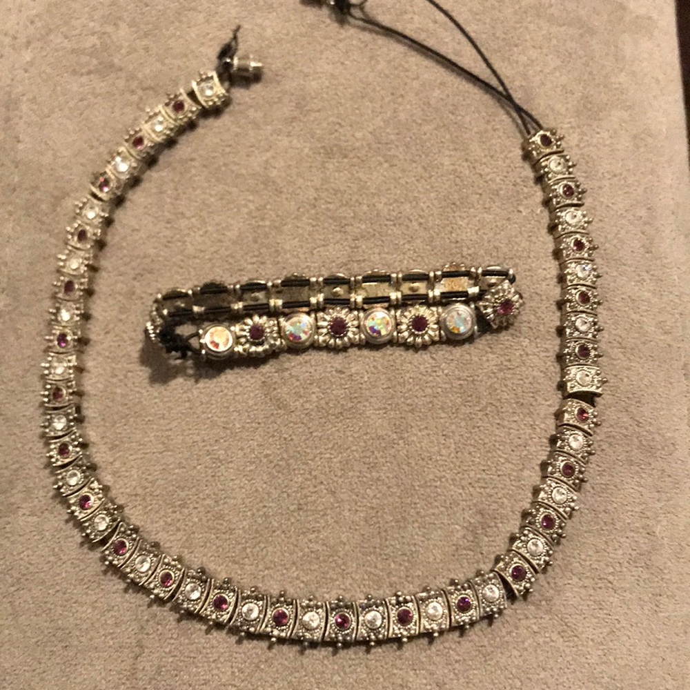 Vintage Amethyst Necklace and Bracelet Set